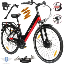 Elektryczny Rower Miejski 28 ALU Nexus 7 Błotniki Tarcze 5 Trybów Kontra