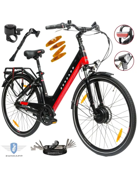 Elektryczny Rower Miejski 28 ALU Nexus 7 Błotniki Tarcze 5 Trybów Kontra