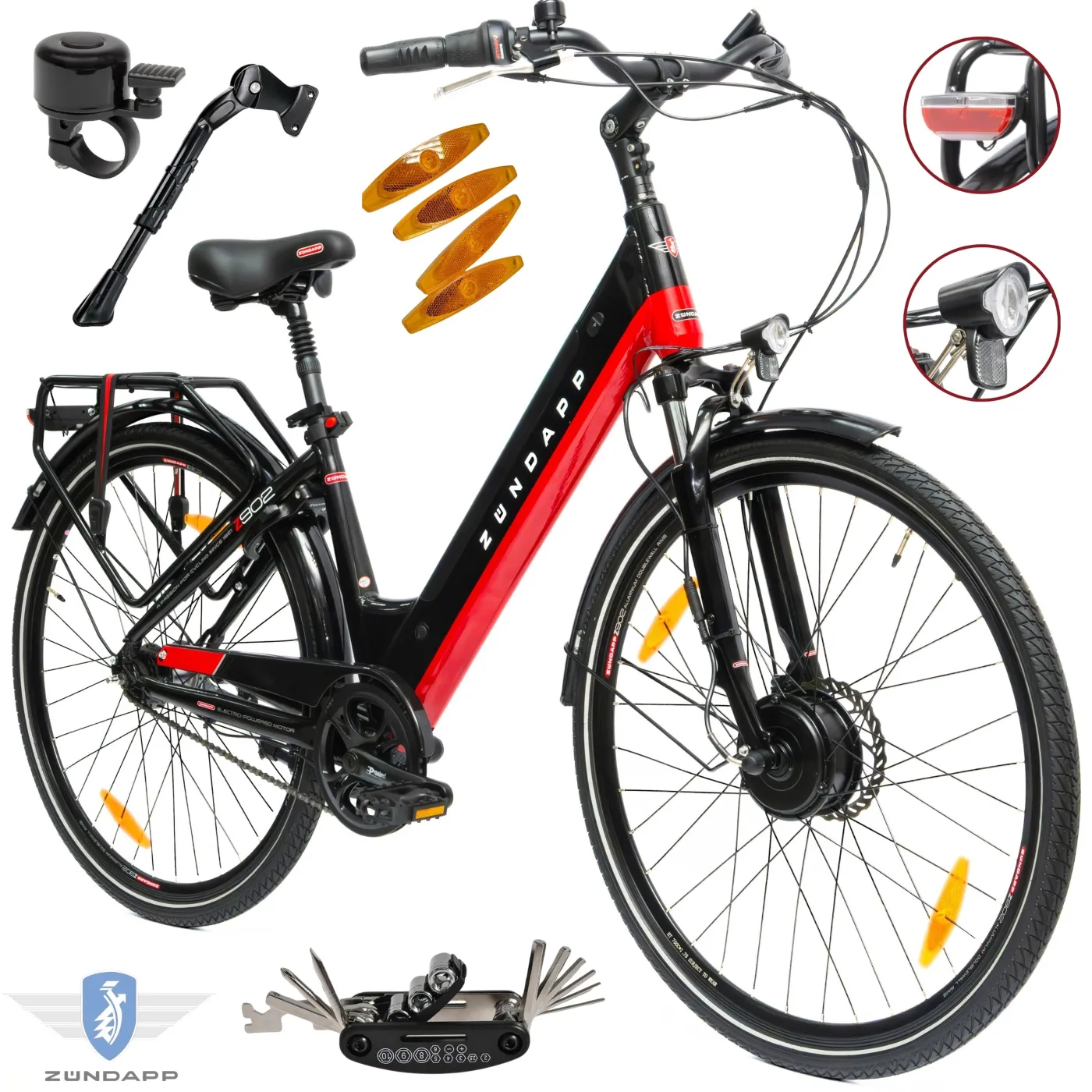 Elektryczny Rower Miejski 28 ALU Nexus 7 Błotniki Tarcze 5 Trybów Kontra