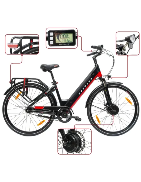 Elektryczny Rower Miejski 28 ALU Nexus 7 Błotniki Tarcze 5 Trybów Kontra