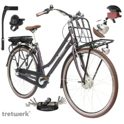 Rower Elektryczny Damski Miejski 28" SHIMANO Nexus 250 W LED Oświetlenie