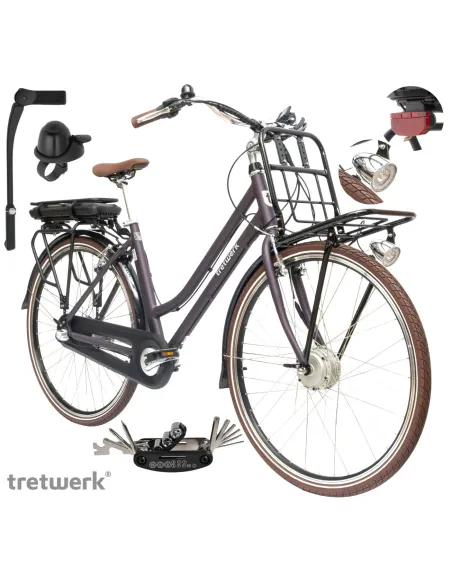 Rower Elektryczny Damski Miejski 28" SHIMANO Nexus 250 W LED Oświetlenie