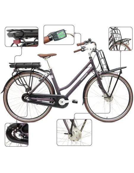 Rower Elektryczny Damski Miejski 28" SHIMANO Nexus 250 W LED Oświetlenie