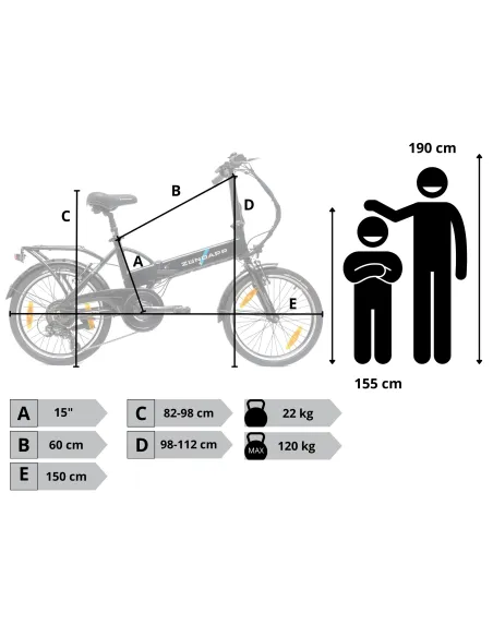 Elektryczny Rower Składany 20 Alu Wspomaganie Dzwonek Oświetlenie Bagażnik