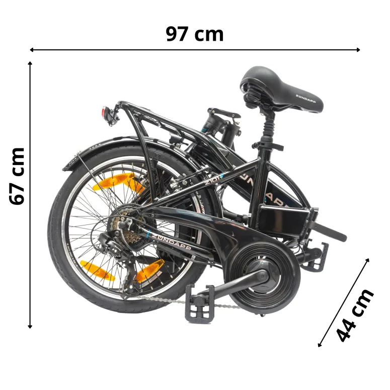 Elektryczny Rower Składany 20 Alu Wspomaganie Dzwonek Oświetlenie Bagażnik