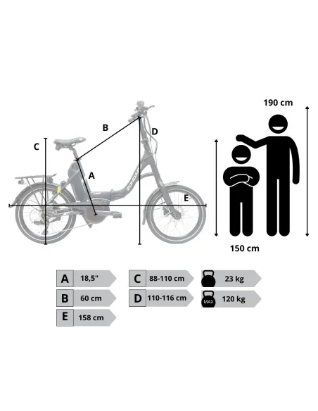 Rower Elektryczny Damski Męski Składany 20" BOSCH 250 W LCD Składak SHIMANO