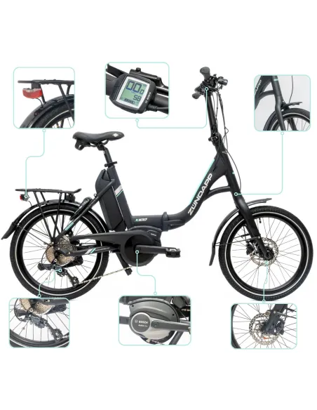 Rower Elektryczny Męski Damski Składany 20 SHIMANO Sora Składak 250 W BOSCH