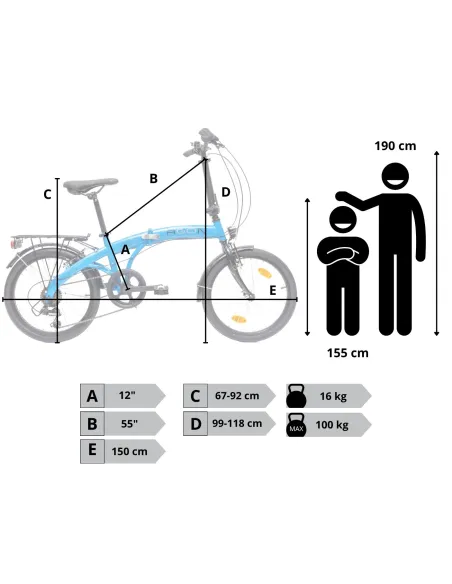 Rower Damski Męski Składany 20" SHIMANO Składak Oświetlenie Dynamo Bagażnik