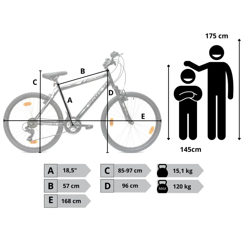 Rower Górski Uniwersalny 26 Młodzieżowy MTB Revo 21 Biegów Dzwonek Góral