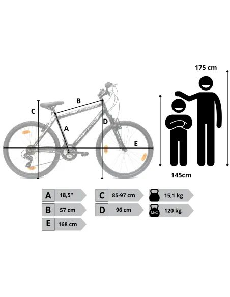 Rower Górski Uniwersalny 26 Młodzieżowy MTB Revo 21 Biegów Dzwonek Góral