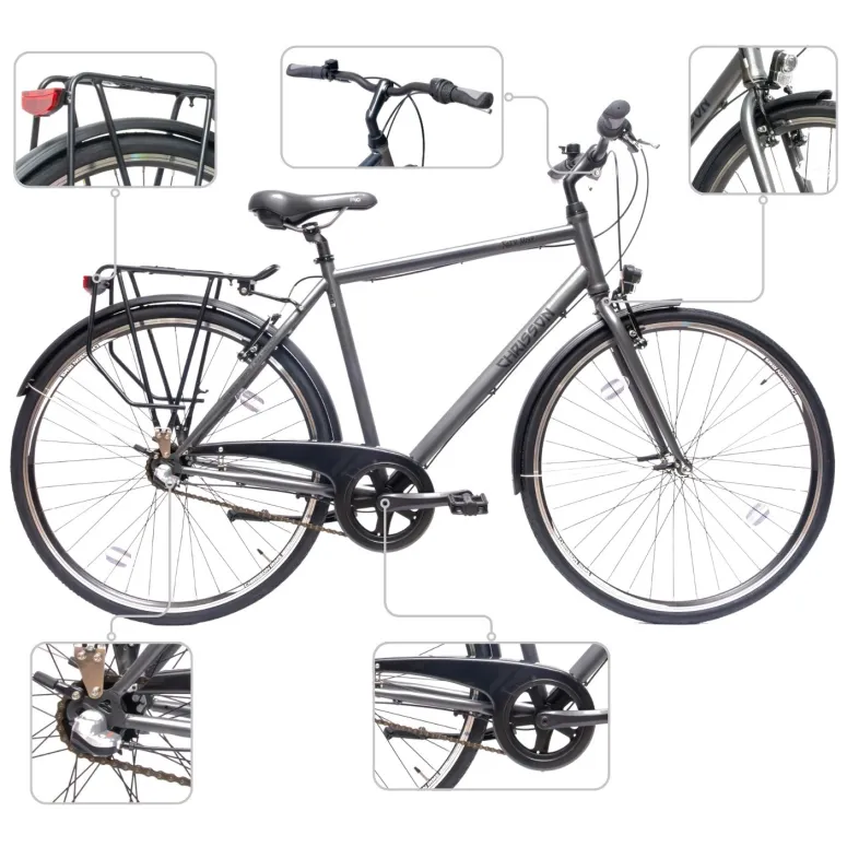 Rower Męski Miejski 28" SHIMANO Nexus Oświetlenie Bagażnik Stopka Błotniki