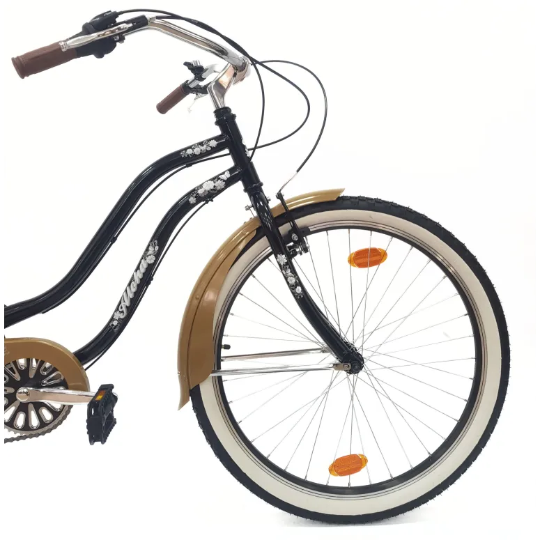 Rower Miejski Damski 26 Beach Cruiser Odblaski Dzwonek Retro Revo Stopka