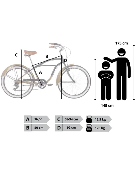 Rower Miejski 26 Damski Męski Aluminium Beach Cruiser Retro Stopka Dzwonek