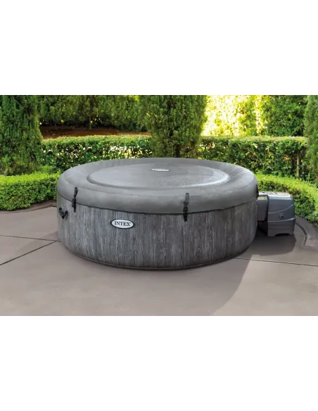 Basen Dmuchany Z Hydromasażem Intex Greywood Zestaw 140 Dysz 4 Osoby 196 cm
