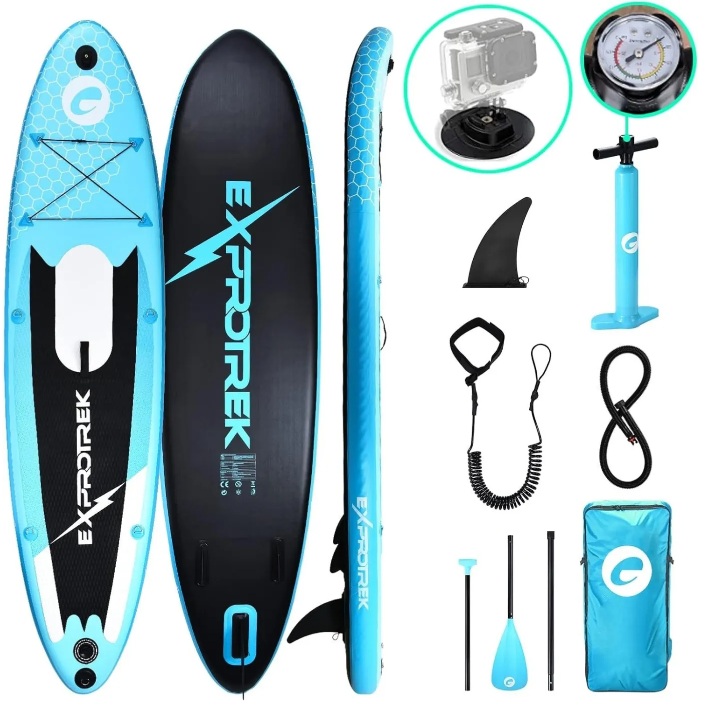 Deska SUP Pompowana Exprotrek Zestaw Paddle Do Pływania Z Wiosłem 305 cm