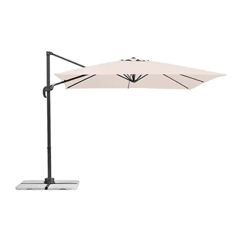 Parasol Ogrodowy Taras Megashopitalia 3x3 Duży Składany Z Wysięgnikiem Beż