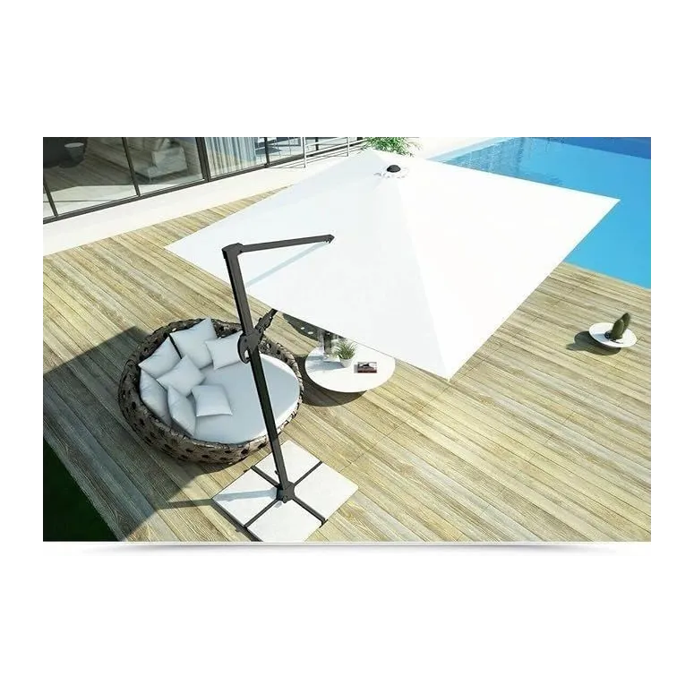 Parasol Ogrodowy Taras Megashopitalia 3x3 Duży Składany Z Wysięgnikiem Beż