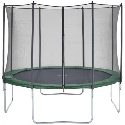 Trampolina Ogrodowa Dla Dzieci CZON SPORTS Bezpieczna Zielona 360cm Siatka