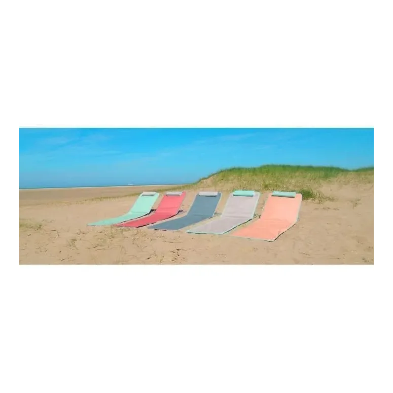 Leżak Plażowy INNOV'AXE Clic Clac Niebieski Składany Z Oparciem Leżanka