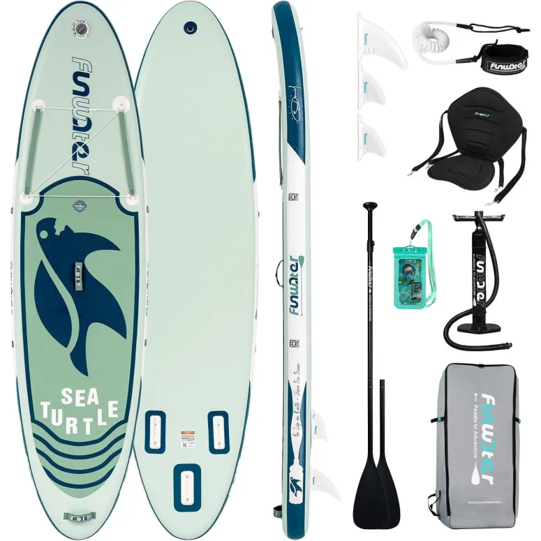 Zestaw Deska Surfingowa Dmuchana FunWater Sea Turtle 130kg + Torba Wiosło