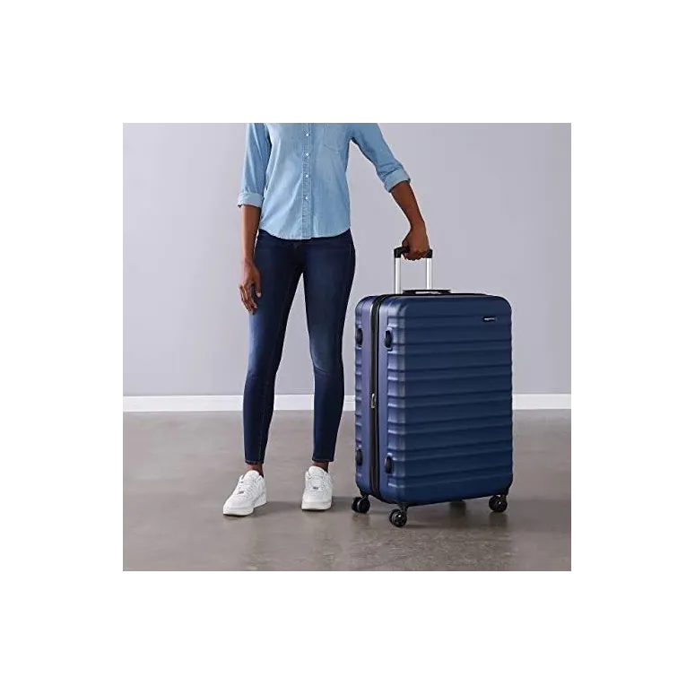 Duża Walizka Amazon Basics Turystyczna ABS Twarda 4 Kółka Granatowa 105 l