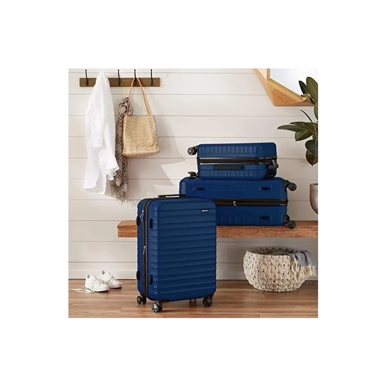 Duża Walizka Amazon Basics Turystyczna ABS Twarda 4 Kółka Granatowa 105 l