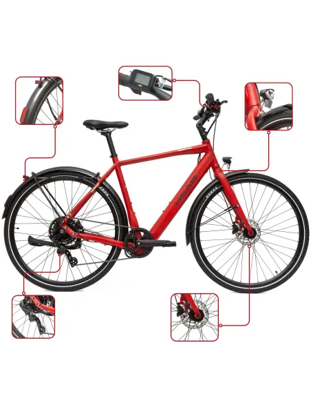 Rower Elektryczny Męski Trekkingowy 28 HEAD 250W Bafang Hydraulika Lekki