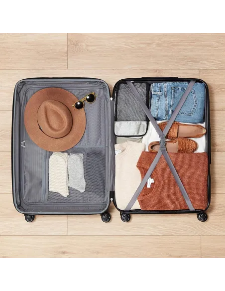 Walizka Podróżna Turystyczna Amazon Basics Kółka Duża Czarna 78 cm 105 L