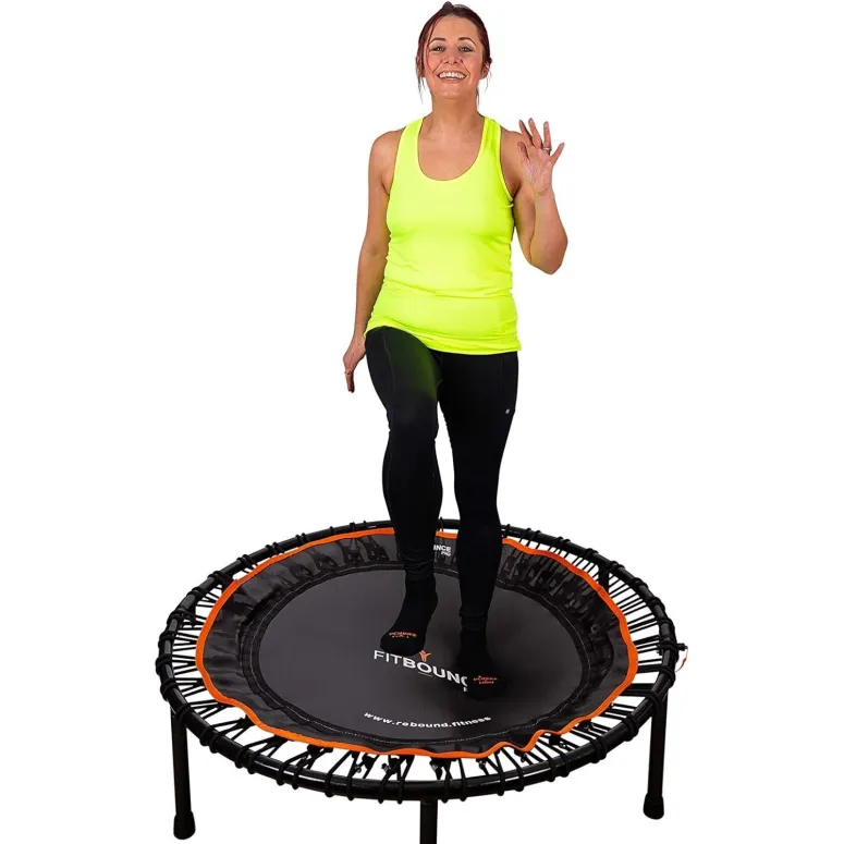 Trampolina Fitness FIT BOUNCE PRO XL Bungee Składana Sprężynowa 78cm 150 kg