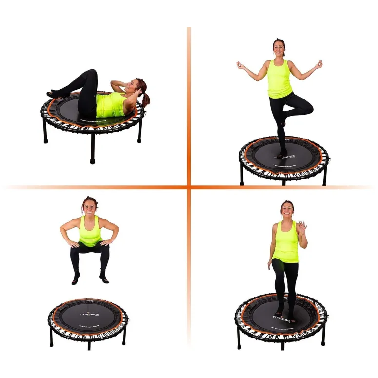 Trampolina Fitness FIT BOUNCE PRO XL Bungee Składana Sprężynowa 78cm 150 kg