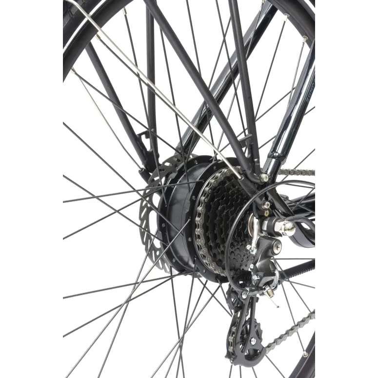 Elektryczny Rower Damski Trekking 28 Alu Światła Wspomaganie Bagaż Dzwonek