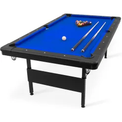 Bilard Stół Do Gry ZESTAW Bile Kije Trójkąt GoSports Billiard 7ft Niebieski