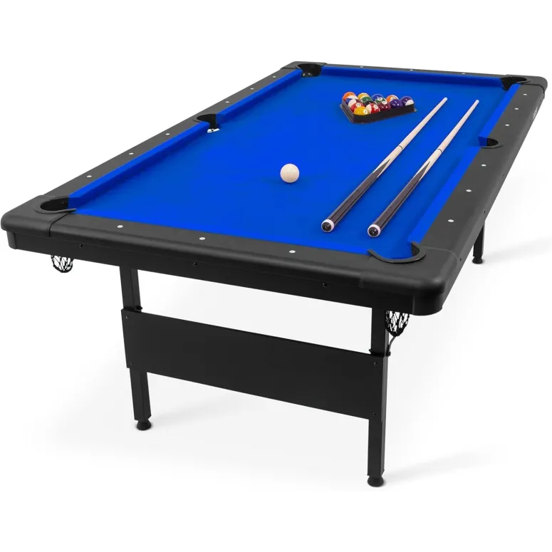 Bilard Stół Do Gry ZESTAW Bile Kije Trójkąt GoSports Billiard 7ft Niebieski