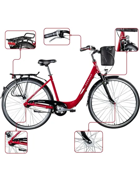 Rower Damski Miejski 28 SHIMANO Nexus Amortyzacja Błotniki Stopka Światła