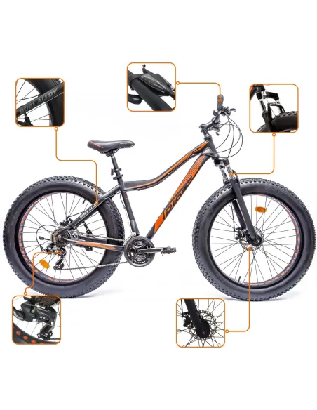 Rower Fatbike Terenowy Shimano Szerokie Opony 26 4,0 Amortyzacja Aluminium