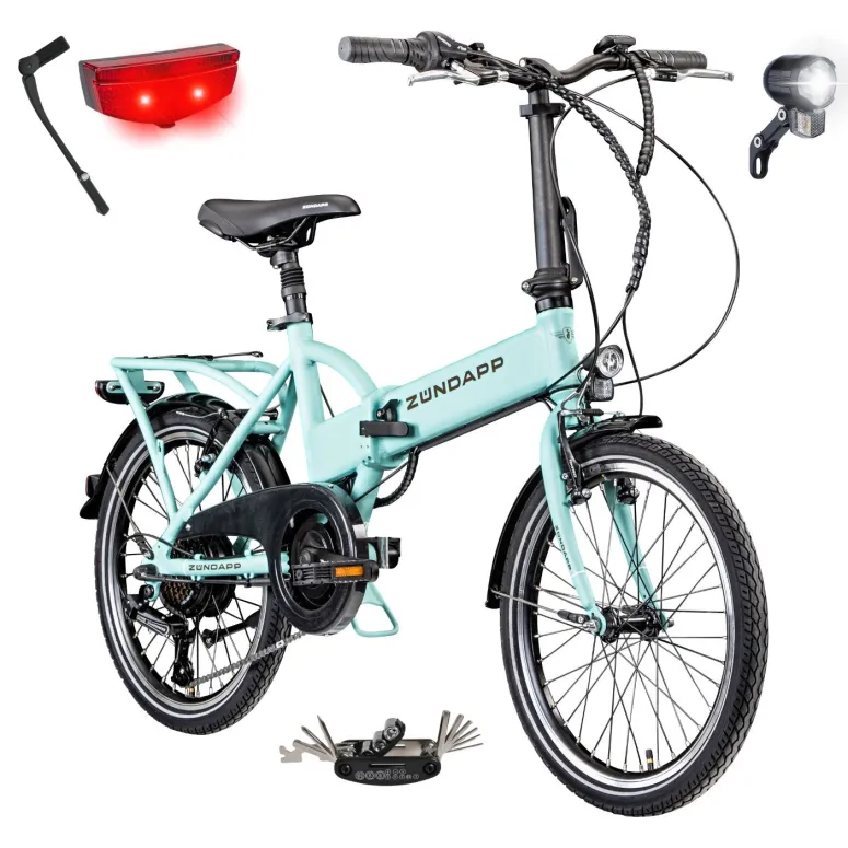 Rower Elektryczny Męski Damski Składany Koła 20" Alu SHIMANO 250 W Bagażnik