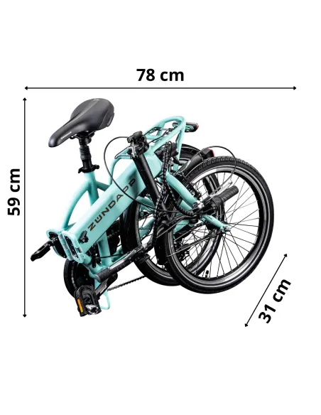 Rower Elektryczny Męski Damski Składany Koła 20" Alu SHIMANO 250 W Bagażnik