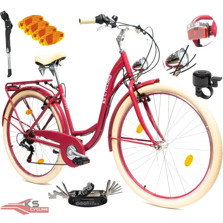 Rower Damski Miejski 28 SHIMANO Bagażnik Oświetlenie Dynamo Stopka Błotniki