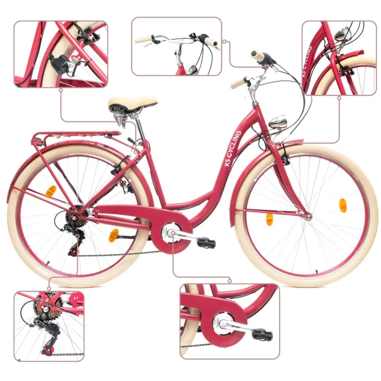 Rower Damski Miejski 28 SHIMANO Bagażnik Oświetlenie Dynamo Stopka Błotniki