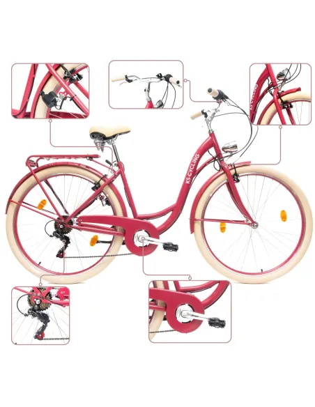 Rower Damski Miejski 28 SHIMANO Bagażnik Oświetlenie Dynamo Stopka Błotniki