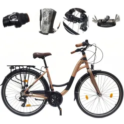 Rower Miejski Uniseks 28" Alu V-brake Shimano Revoshift 21-biegów Światła