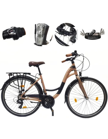 Rower Miejski Uniseks 28" Alu V-brake Shimano Revoshift 21-biegów Światła