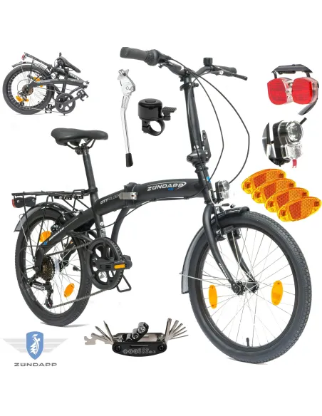 Rower Składany 20 Składak Miejski Bagażnik Męski Damski Oświetlenie Dzwonek