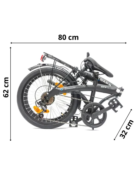 Rower Składany 20 Składak Miejski Bagażnik Męski Damski Oświetlenie Dzwonek