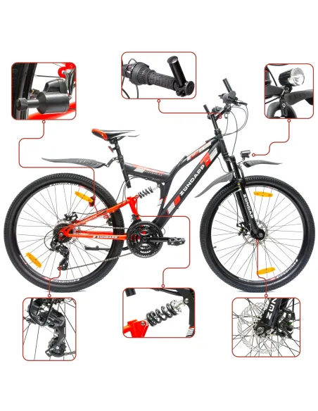 Męski Damski Rower Górski 27,5 Oświetlenie Hamulce Tarczowe MTB Stal Góral