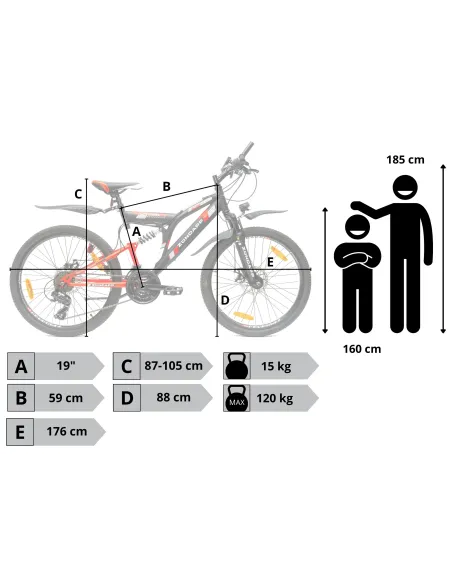 Męski Damski Rower Górski 27,5 Oświetlenie Hamulce Tarczowe MTB Stal Góral