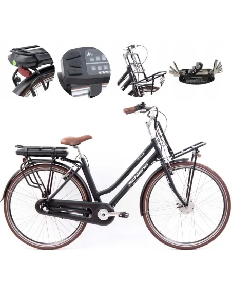 Rower Elektryczny Damski Miejski 28" Alu 250 W Wspomaganie Bagażnik Światła