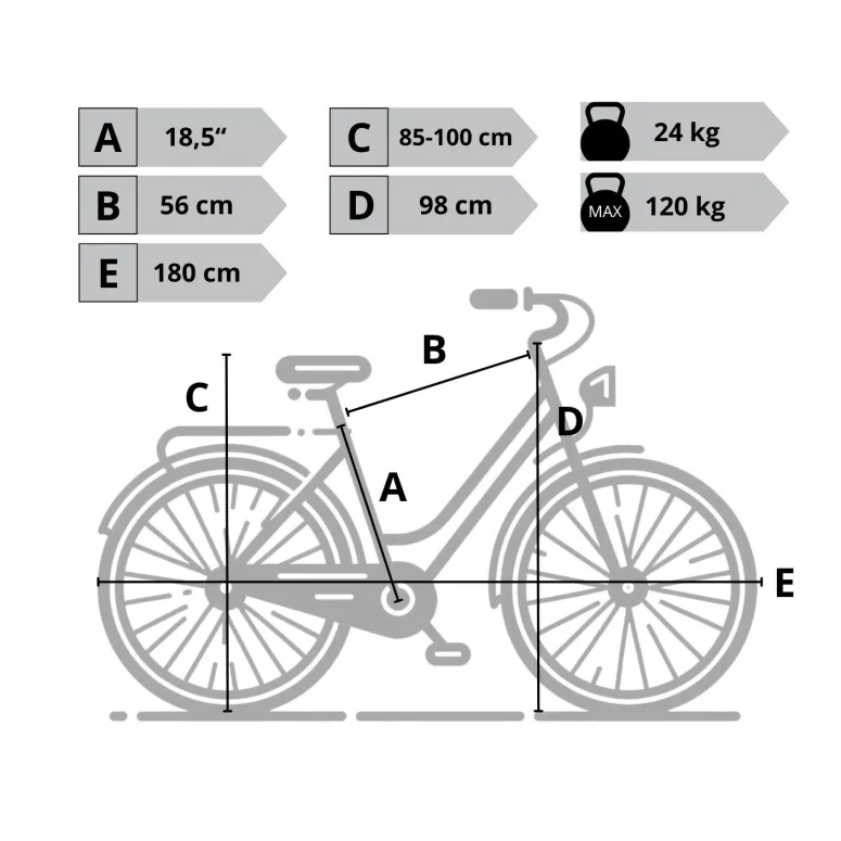 Rower Elektryczny Damski Miejski 28" Alu 250 W Wspomaganie Bagażnik Światła