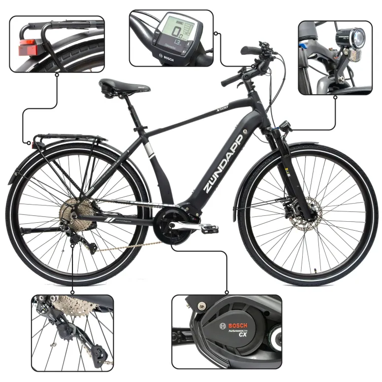 Rower Elektryczny Trekkingowy 28" Hydraulika Cyngle Deore 250W Bosch 25km/h