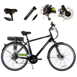 Rower Elektryczny Męski 28 Trekkingowy ALU 250W Shimano Tarcze Wspomaganie